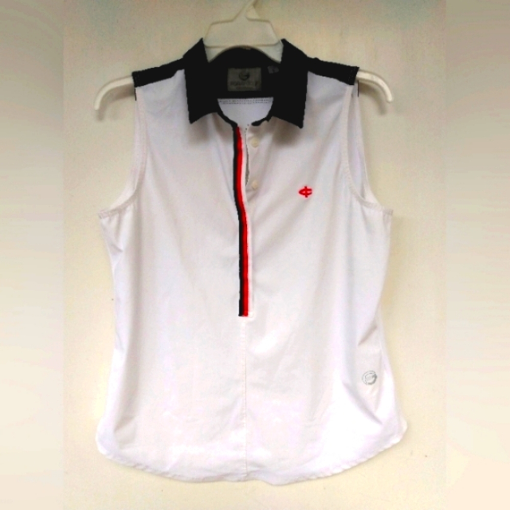 Foray Golf Polo Perferated Star Vent On Back Red White Blue Foraygolf Stars